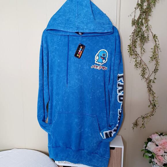 Pac-Man Men's Sweatshirt -Vintage Retro Arcade Video Game Hoodie Sweatshirt M - Picture 2 of 7